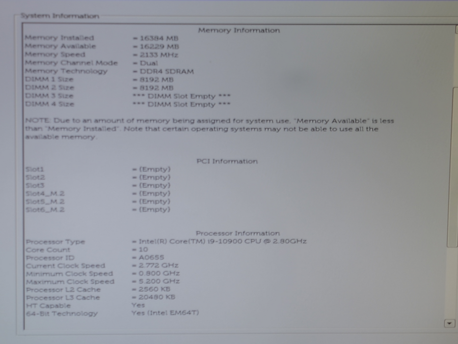 Dell Precision 3640 Tower CPU-i9 10900 2.7GHz, 16GB DDR4 RAM, No M.2/SSD/HDD