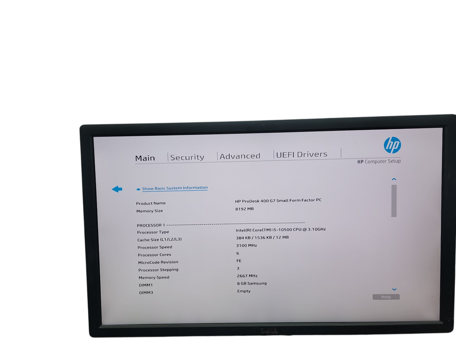 HP ProDesk 400 G7 SFF i5 - 10500 @ 3.10GHz 8GB DDR4 Ram No HDD