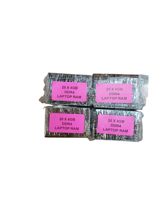 Lot of 80x, Assorted 4GB DDR4 SODIMM Laptop RAM