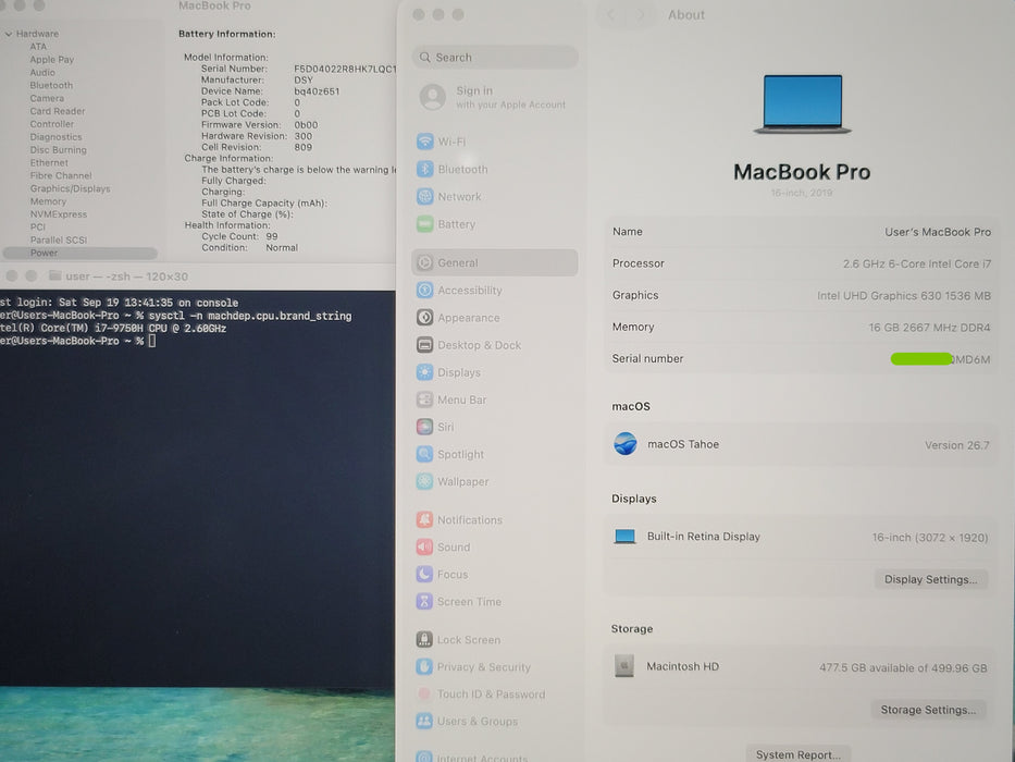 Apple MacBook Pro 16" 2019 A2141 i7-9750H 16GB RAM 512GB SSD