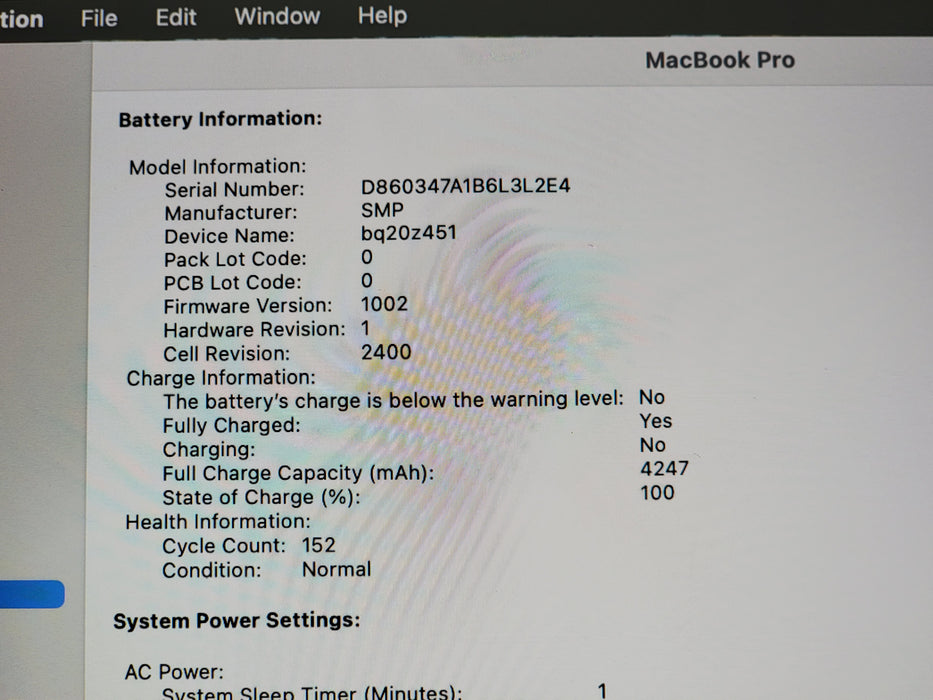 Apple Macbook Pro 2020 13" 4-Core i5-8257U @ 1.4GHz 8GB DDR3 500GB SSD [A2289 C]