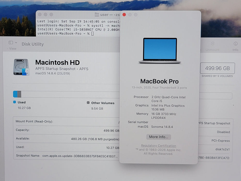 Apple Macbook Pro 2020 13" 4-Core i5-1038NG7 @2.0GHz 16GB DDR4 500GB SSD [A2251]