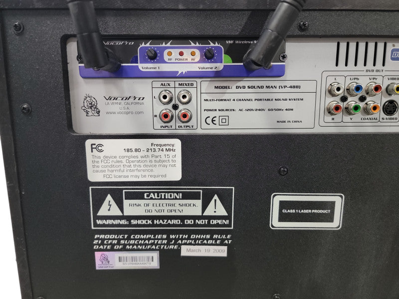 VOCOPRO DVD-SOUND Man KARAOKE ENTERTAINMENT SYSTEM | Tested, READ