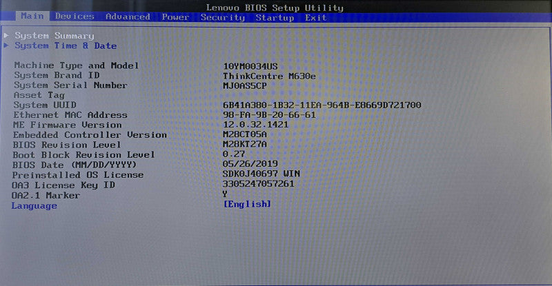 Lenovo M630e USFF | i3-8145U @ 2.10GHz, 16GB DDR4, 256GB NVMe, Wi-Fi