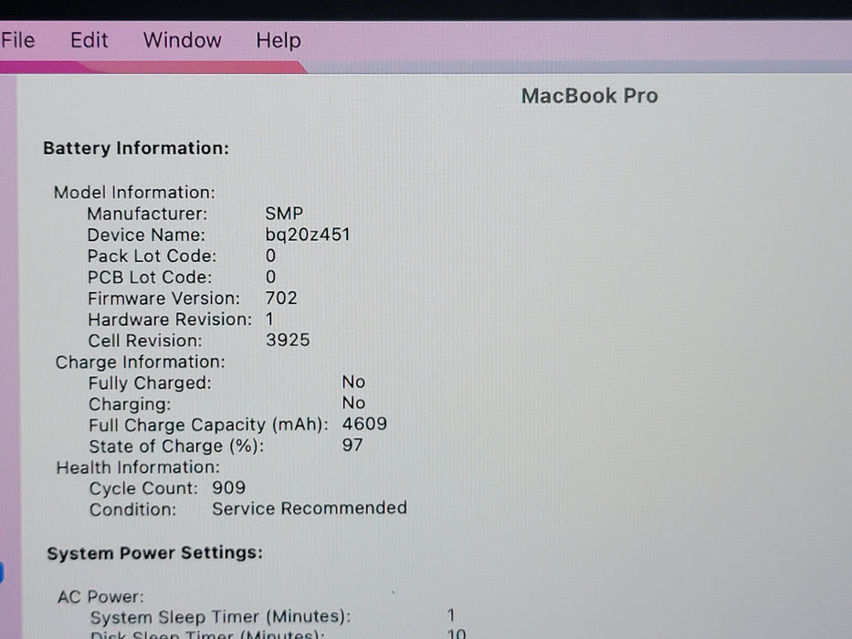 Apple Macbook Pro 2016 15" 4-Core i7-6700HQ @ 2.6GHz 16GB DDR3 250GB SSD [A1707]