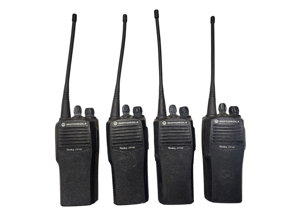 Lot of 4x Motorola Radius CP150 Two-Way Handheld Radio Black VHF | 4 Channels