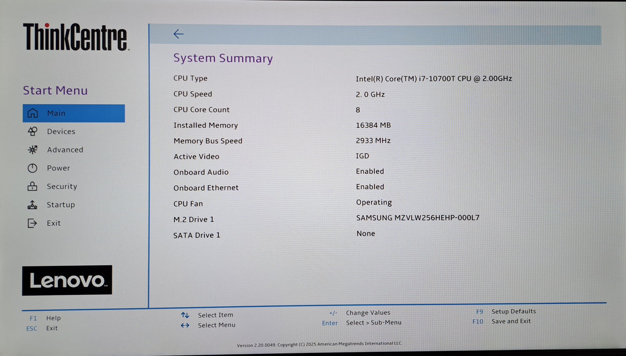 Lenovo ThinkCentre M70q Gen 2 Intel Core i7-10700T, 16GB DDR4, 256GB NVMe, Wi-Fi