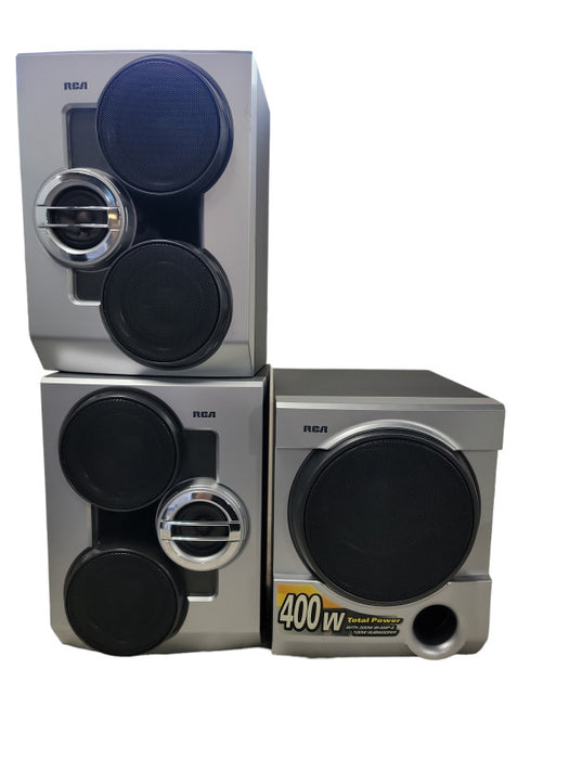 RCA RS2656 Audio System Speakers x2 50W  and 1xSubwoofer 100W Home-Surround