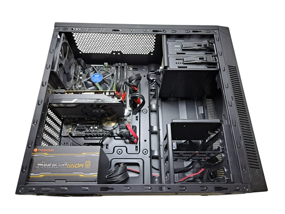 Asus H97M-E w/ Intel Core i5-4690 CPU, 16GB RAM, EVGA GTX 960, 550W PSU, No HDD