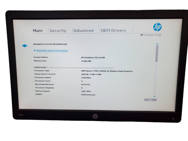HP EliteDesk 705 G4 USFF Desktop AMD Ryzen 5 PRO 2400GE 16GB RAM NO HDD @