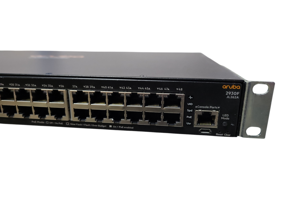 Aruba JL262A 2930F 48G PoE+ 4SFP+ Switch 1Gb/s port READ