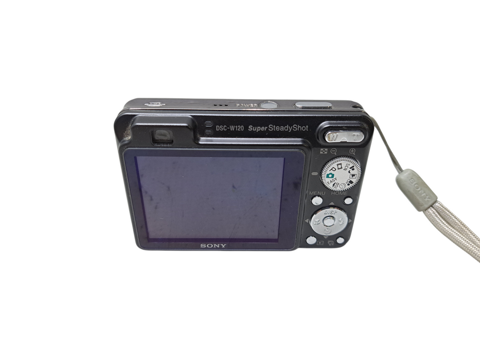 Sony CyberShot DSC-W120 7.2 MP 4X Digital Camera Black w/ Battery TESTED