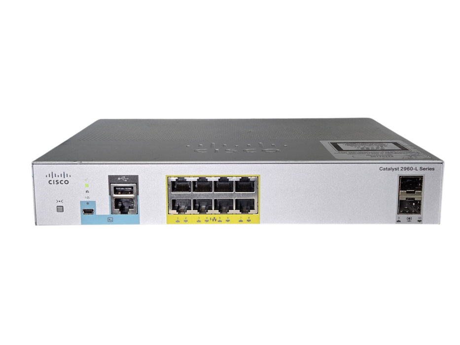 Cisco WS-C2960L-8PS-LL 8-Port Small 1U Managed Gigabit PoE Network Switch