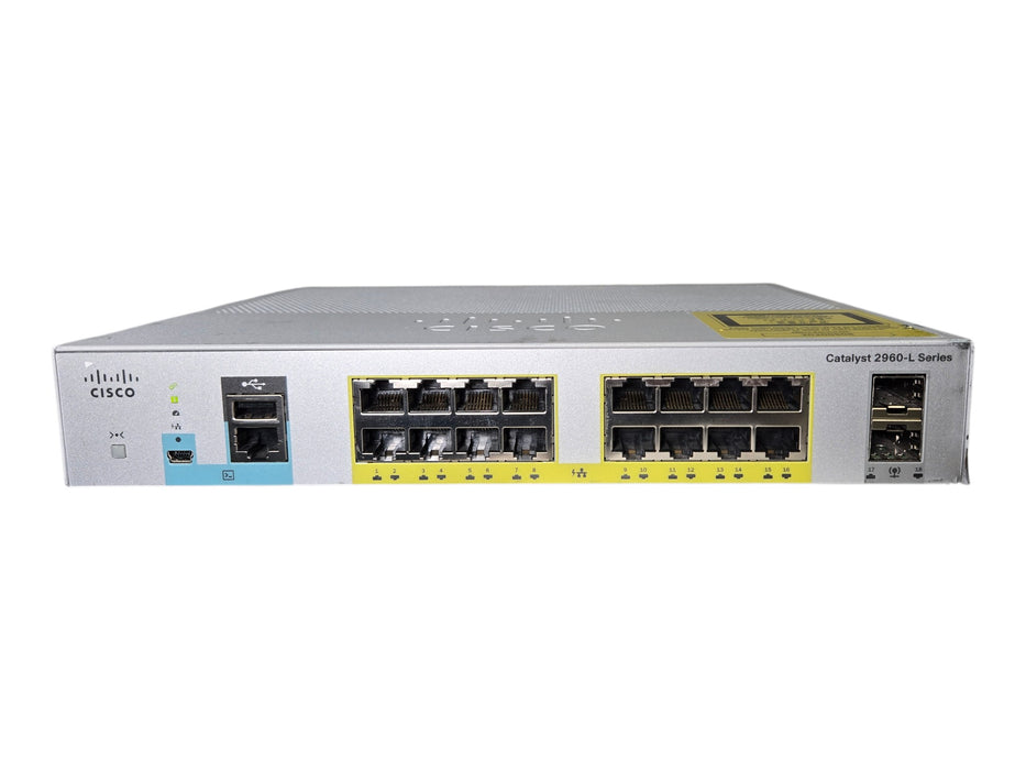 Cisco Catalyst WS-C2960L-16PS-LL V01, 16-Port PoE+ GbE Ethernet Switch