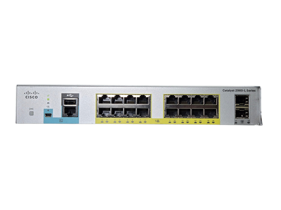 Cisco Catalyst WS-C2960L-16PS-LL V01, 16-Port PoE+ GbE Ethernet Switch