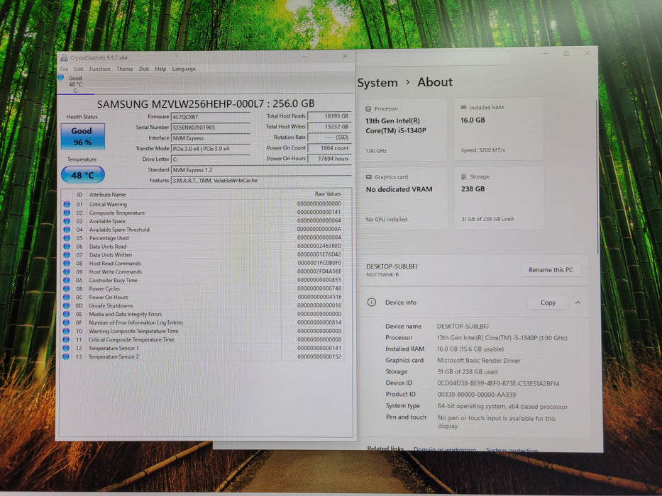 ASUS NUC13ANK Mini PC 13th Gen Core i5-1340P CPU 16GB RAM 256GB NVMe w/ AC
