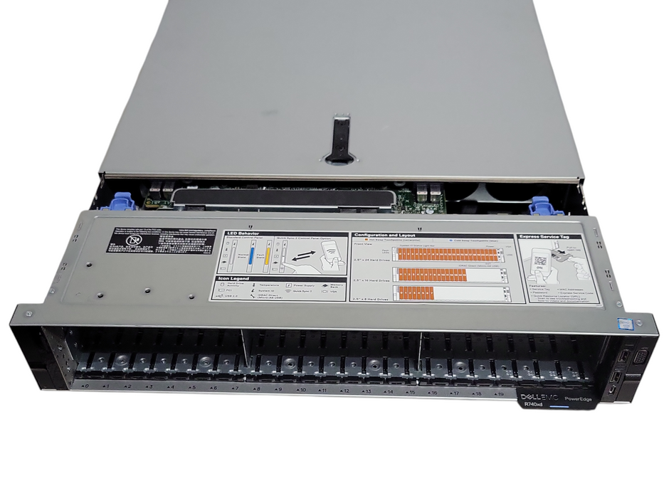 Dell PE R740xd, 2x Xeon Gold 5118 2.30Ghz, 32GB DDR4, H740P Mini, 2x PSU, READ