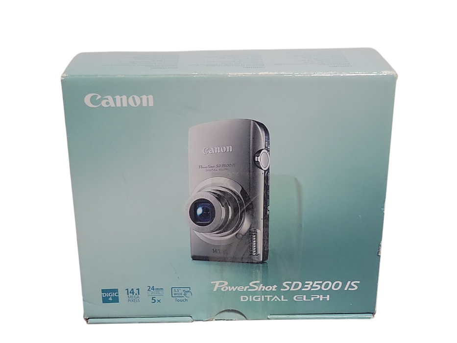 Canon PowerShot SD3500 IS Digital ELPH 14.1MP Compact Camera w/ 8GB SD Card, SEE