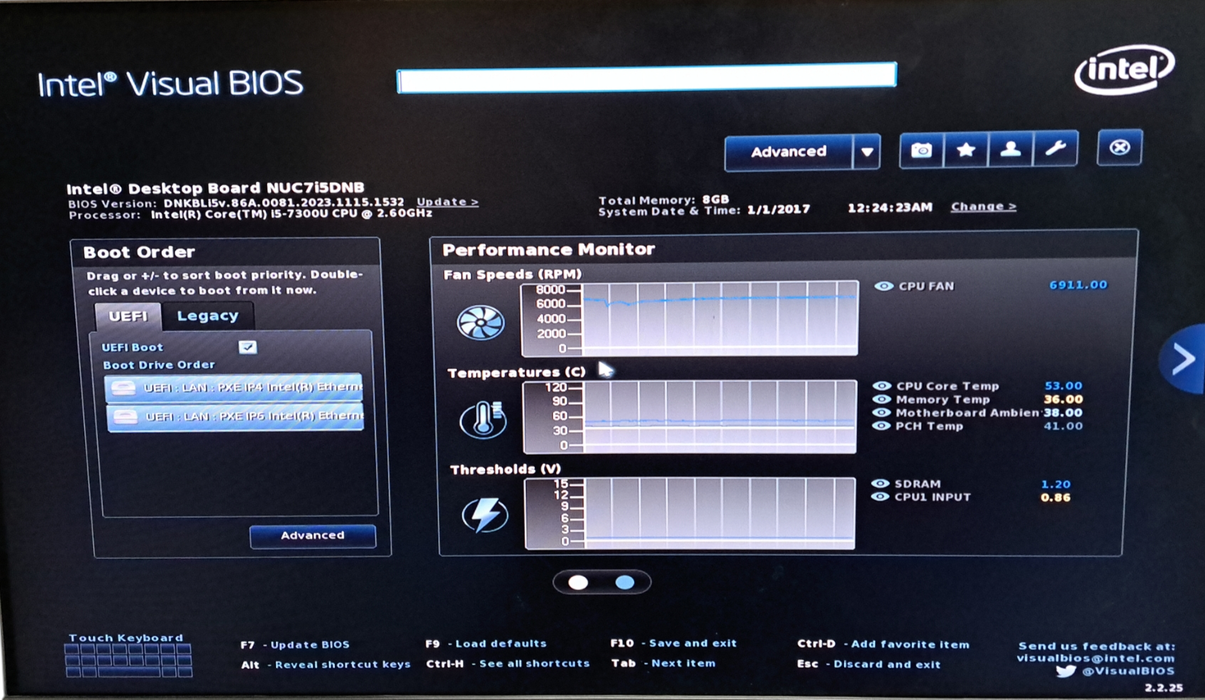 Intel NUC NUC7i5DNK | Intel i5-7300u @ 2.60 GHz | 8GB DDR4 | 256GB NVME