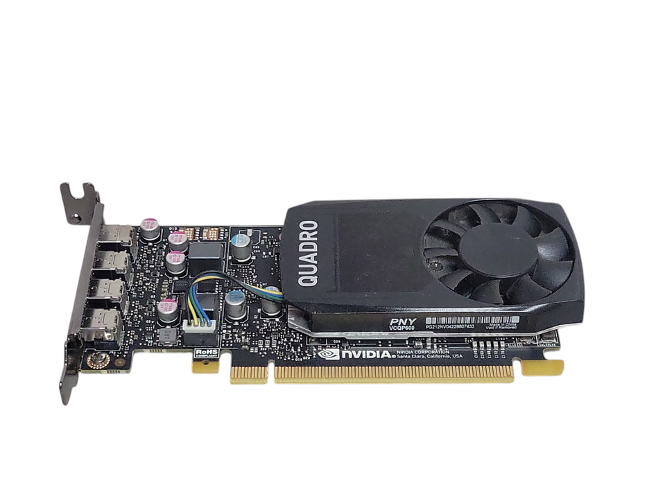 NVIDIA/PNY Quadro P600 2GB GDDR5 Graphics Card 4x Mini DP, Low Profile bracket
