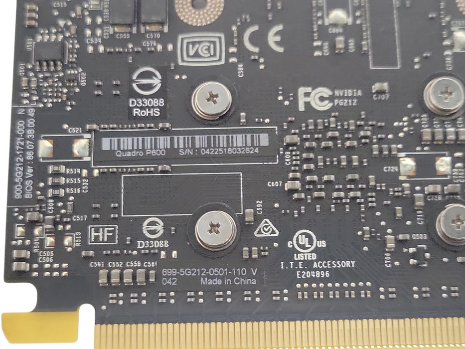 NVIDIA/PNY Quadro P600 2GB GDDR5 Graphics Card 4x Mini DP, Low Profile bracket