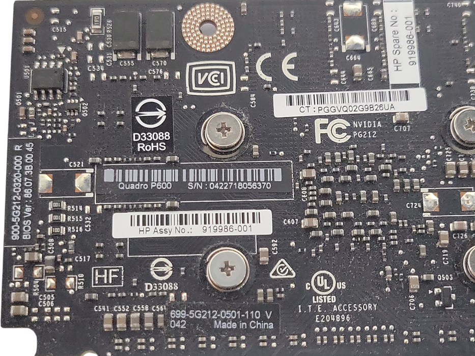 NVIDIA/PNY Quadro P600 2GB GDDR5 Graphics Card 4x Mini DP, Low Profile bracket