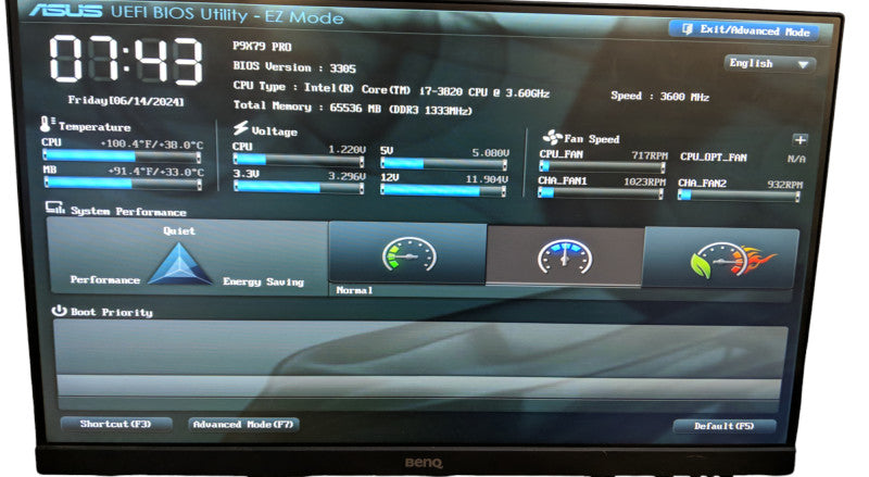 Custom/ i7-3820 @ 3.60GHz,  ASUS P9X79 LE, 64GB RAM - NO HDD/OS
