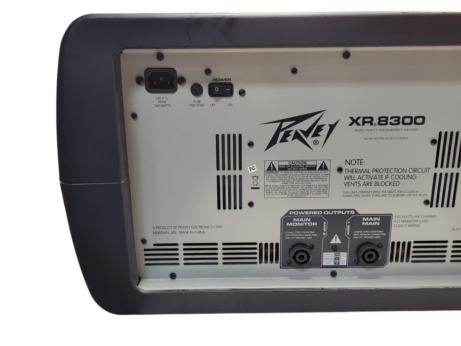 PEAVEY XR 8300 • 600w Powered Mixer 3 Band Equalizer READ