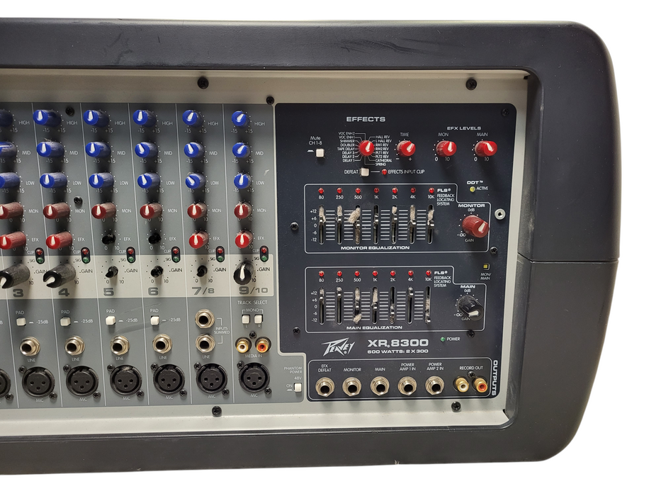 PEAVEY XR 8300 • 600w Powered Mixer 3 Band Equalizer READ