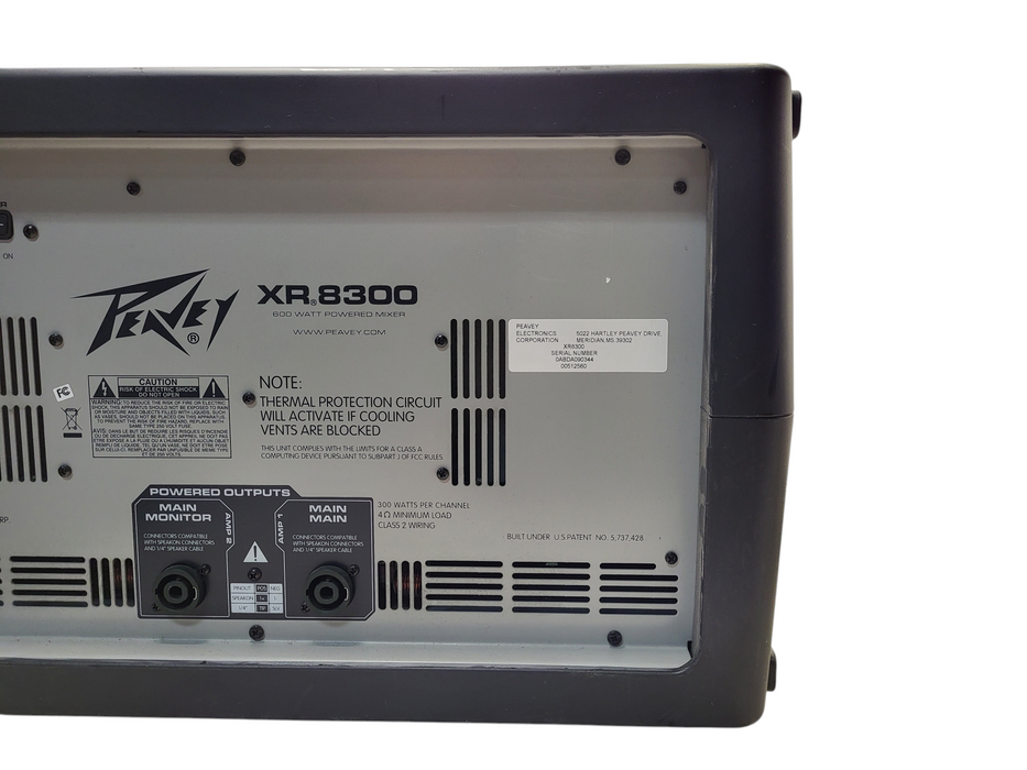 PEAVEY XR 8300 • 600w Powered Mixer 3 Band Equalizer READ