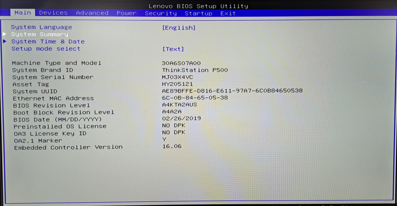 Lenovo ThinkStation P500 | Xeon E5-1650 v3 @3.50GHz, 24GB DDR4, K2200, No HDD