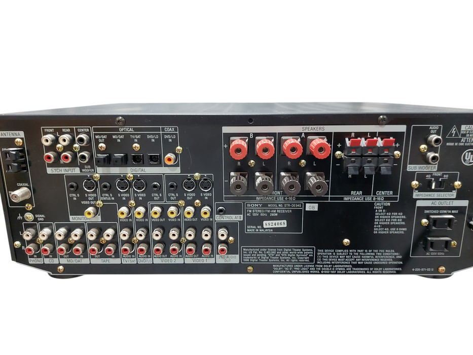 Sony FM Stereo /FM-AM Reciever AC 120V 60Hz 290W