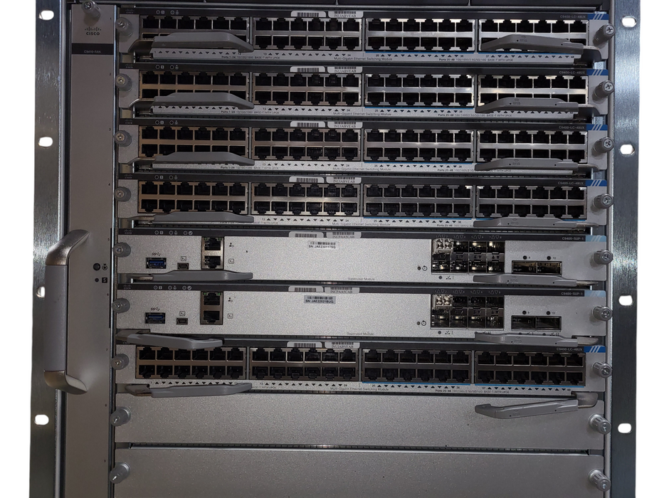 Cisco C9410R Catalyst 9400 5x C9400-LC-48U , 2x C9400 SUP-1, 4x PSU READ