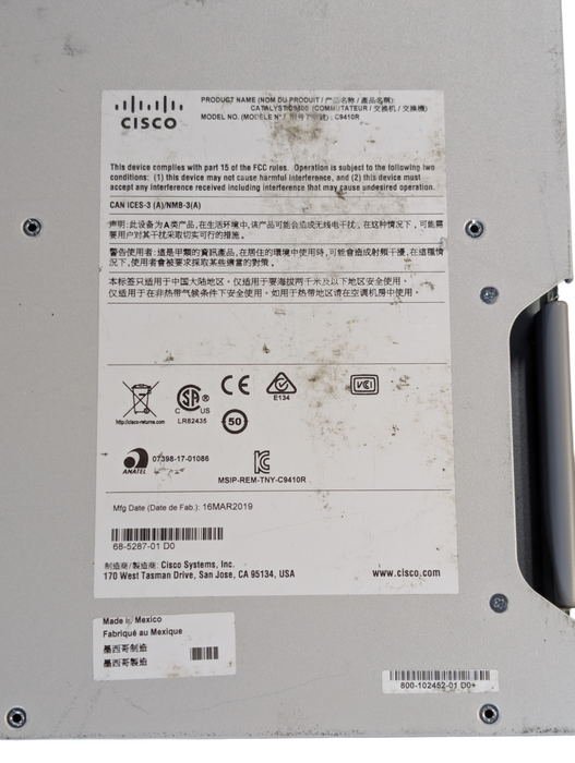 Cisco Catalyst C9410R with 5x C9400-LC-48UX 2x C9400-USP-1
