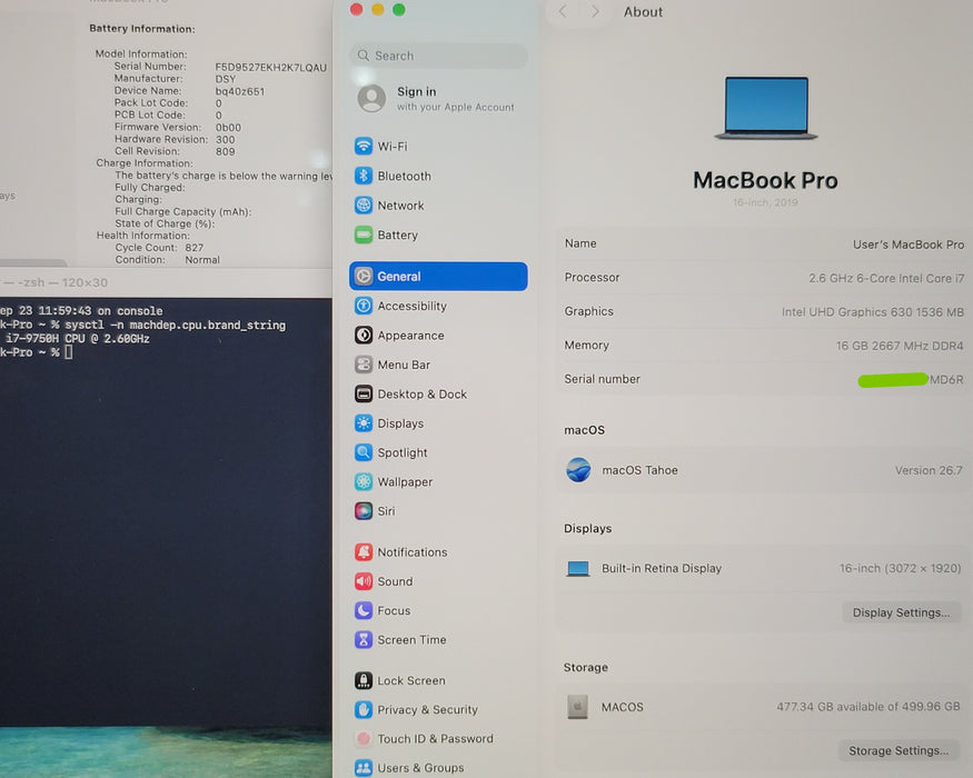 Apple MacBook Pro 16" 2019 A2141 i7-9750H 16GB DDR4 512GB SSD NO ADAPTER