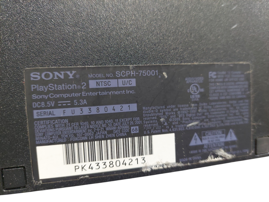 Sony Playstation 2 PS2 Slim Black Model: SCPH-75001