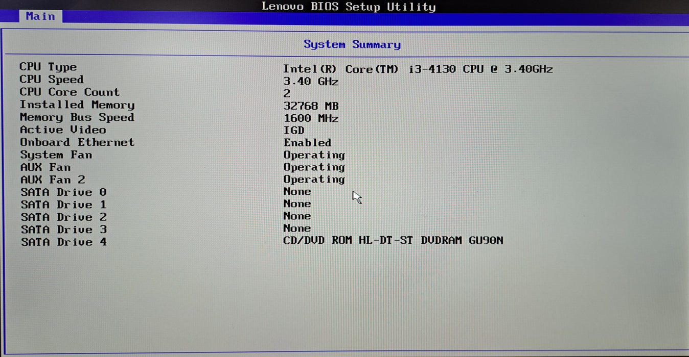 Lenovo ThinkServer RS140 | Intel Core i3-4130 @3.40GHz, 32GB DDR3, No HDD/RAID