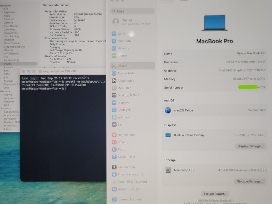 Apple MacBook Pro 16" 2019 A2141 i7-9750H 16GB DDR4 512GB SSD NO ADAPTER