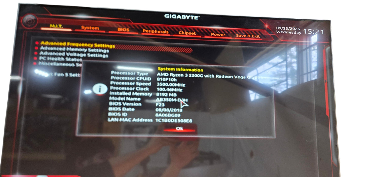 Custom PC AB 350M-D3H Ryzen 3 2200G CPU|8GB DDR4 RAM |256GB NVMe