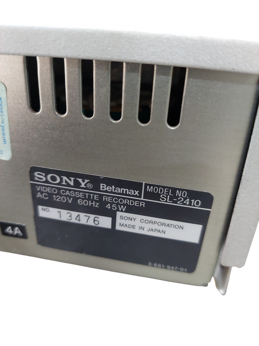 Sony Betamax Player Video Cassette Recorder Model: SL-2410 ( Parts )