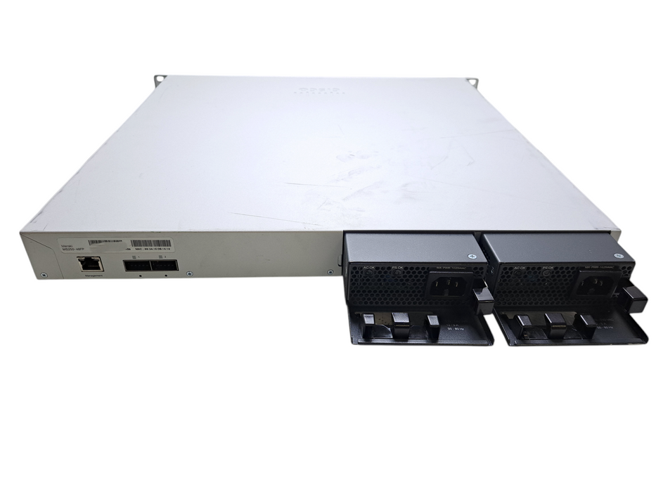 Cisco Meraki MS250-48FP 48-Port Gigabit PoE Switch 4x SFP+ w/ 2x 1025W UNCLAIMED