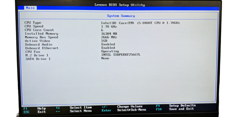 Lenovo ThinkCentre M720Qq - i5-8400T @ 1.70GHz, 16GB RAM, 256GB SSD - NO OS Q