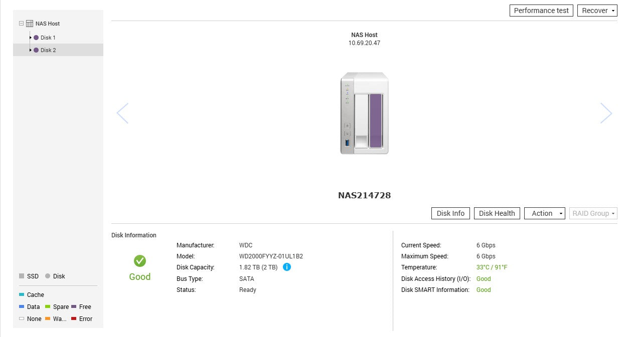 QNAP TS-231P - 2-Bay NAS AL212 1.70GHz 1GB RAM 2x 2TB HDD (4TB)