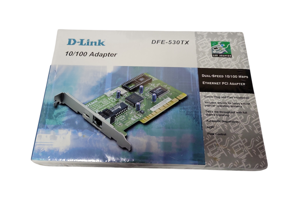 D-Link DFE-530TX, REV-B1, VINTAGE ETHERNET CARD, PCI, 10/100Mbps, LAN019D