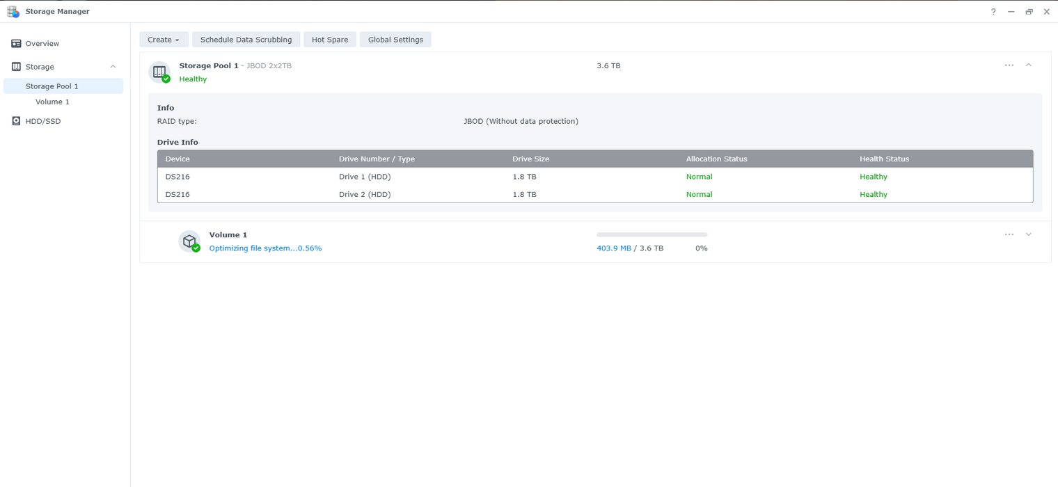 Synology DS216 | 2-Bay Network Attached Storage NAS w/ 2x WD 2TB HDD *READ*