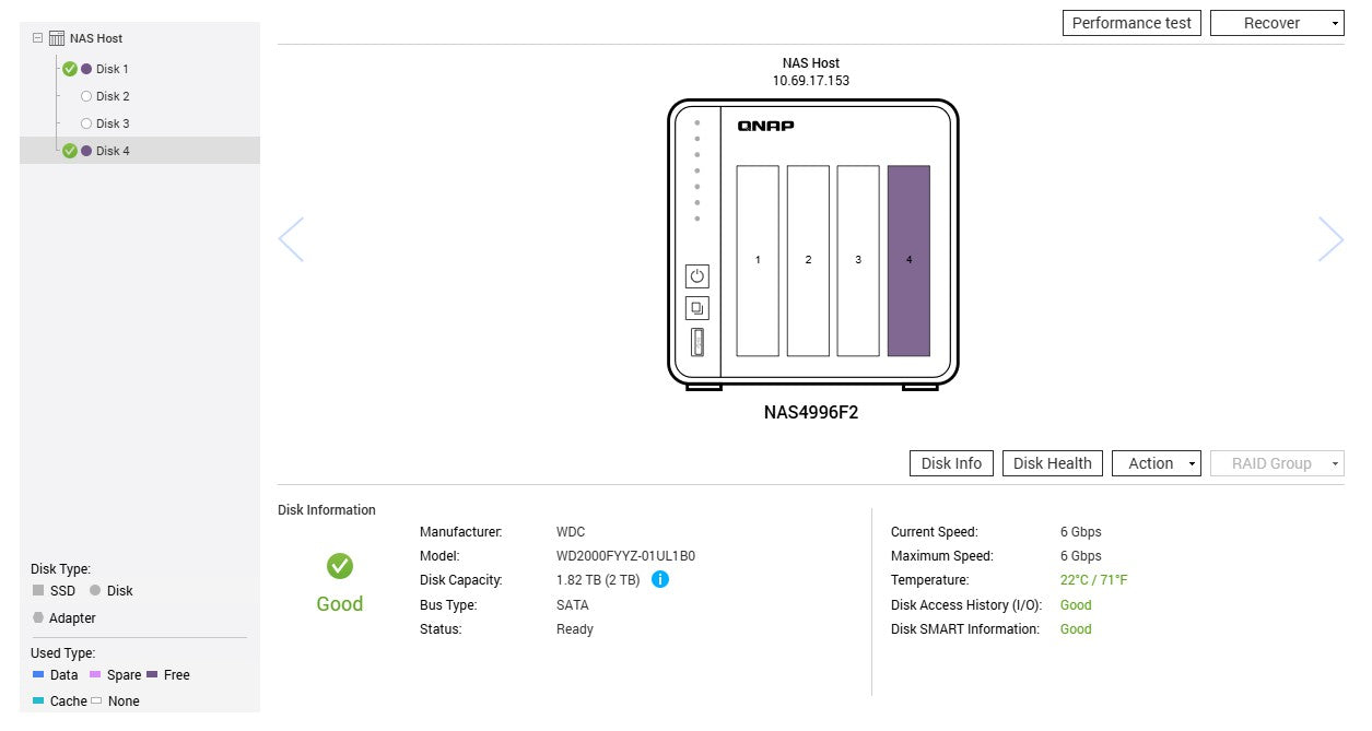 QNAP TS-431K - AL-214 Quad-Core 1GB RAM 2x 2TB HDD (4TB Total) 4-Bay NAS