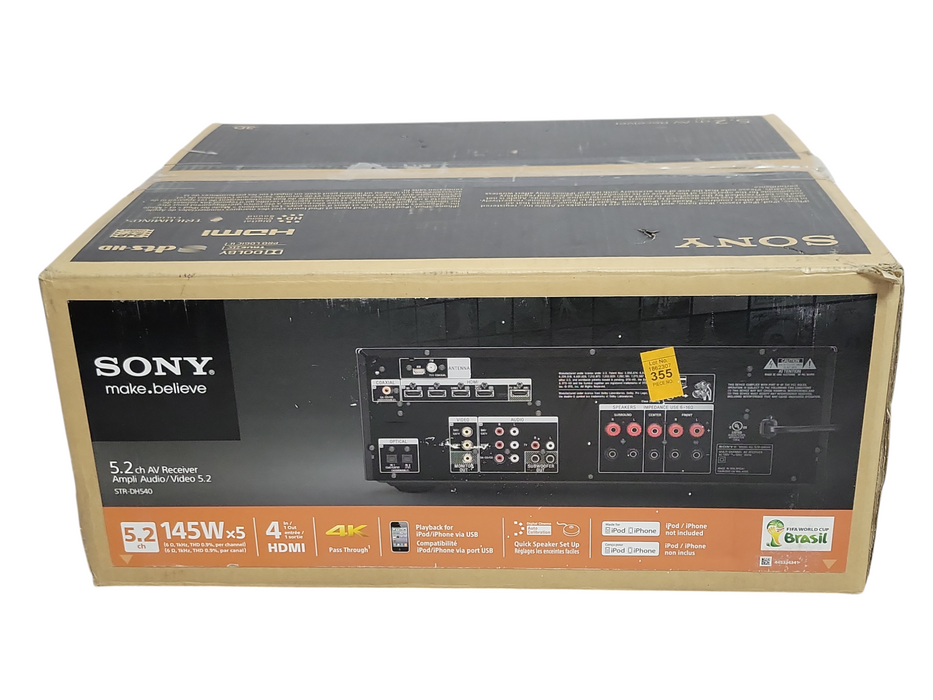 Open-Box Sony STR-DH540 Surround Multi Channel AV Receiver 5.2 Channel No Remote