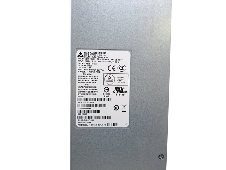 Cisco MA-PWR-1025WAC Meraki MS320 MS350 1025W AC Power Supply - Tested