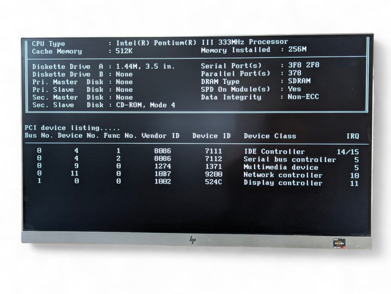 Vintage Intel Pentium III 333MHz Processor with 256M RAM  -