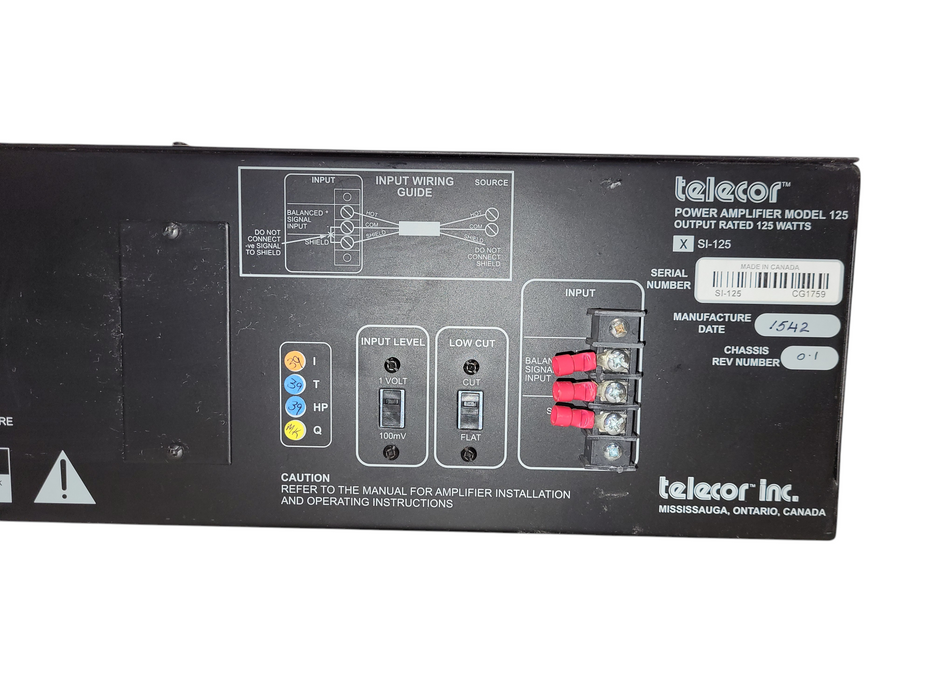 Telecor 125 SI-125 125W Commercial Power Amplifier